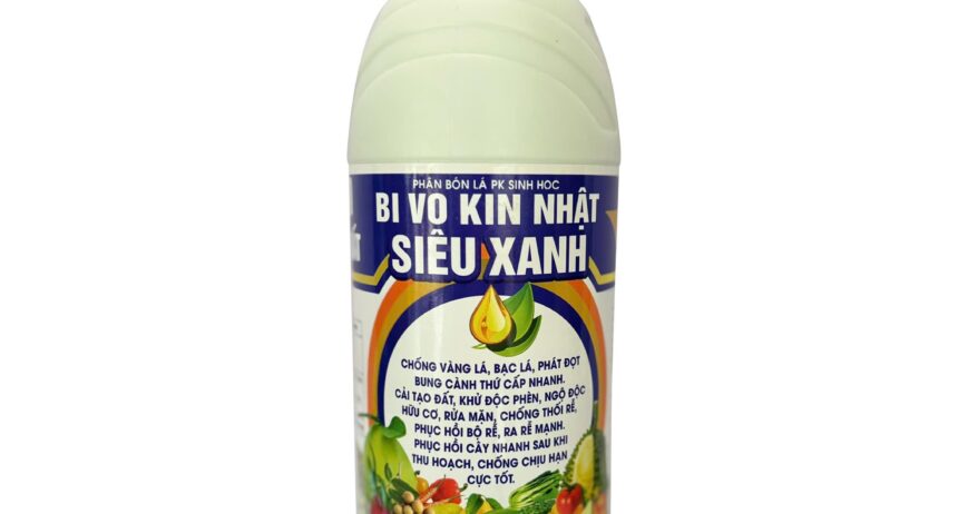 Chứa Axit Humic, đa lượng và hàng loạt vi lượng thiết yếu, sản phẩm giúp chống vàng lá, bạc lá và thối rễ. Bi Vo Kin kích thích cây phát đọt mạnh, bung cành thứ cấp và phục hồi sức khỏe vườn cây suy kiệt. Sản phẩm có dạng đậm đặc, giúp cải tạo đất trồng và khử độc phèn mặn hiệu quả.
